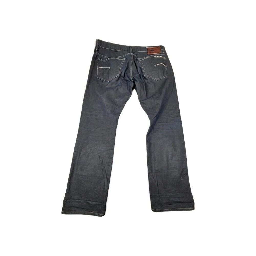G-Star Raw Jeans Mens 40/32 Black Denim Dark Wash Straight Leg Classic Zip Fly - Picture 2 of 11